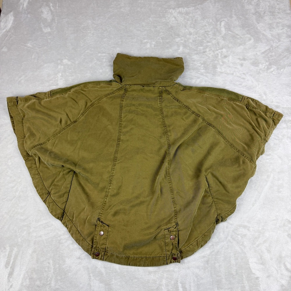 Hei Hei Anthropologie Todra Poncho Cape Jacket Women XS/S Olive Green Utility - Picture 4 of 12